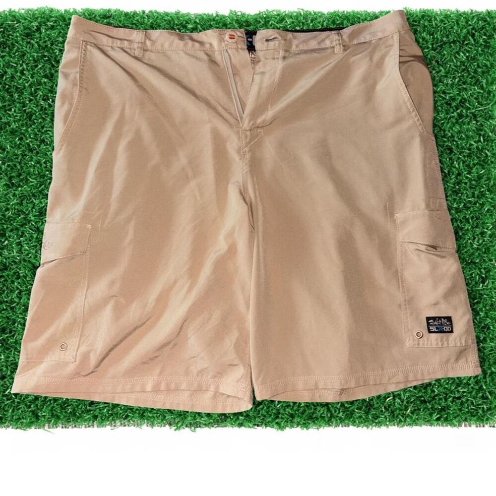 Salt-life Men's Tan and Cream Shorts